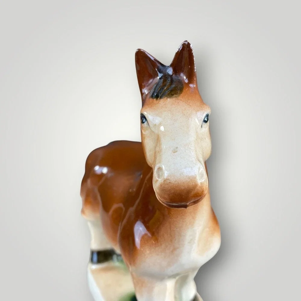 Ceramic Horse Figurine Pony Farm Decor Statue 1950s Made in Japan - Picture 6 of 10